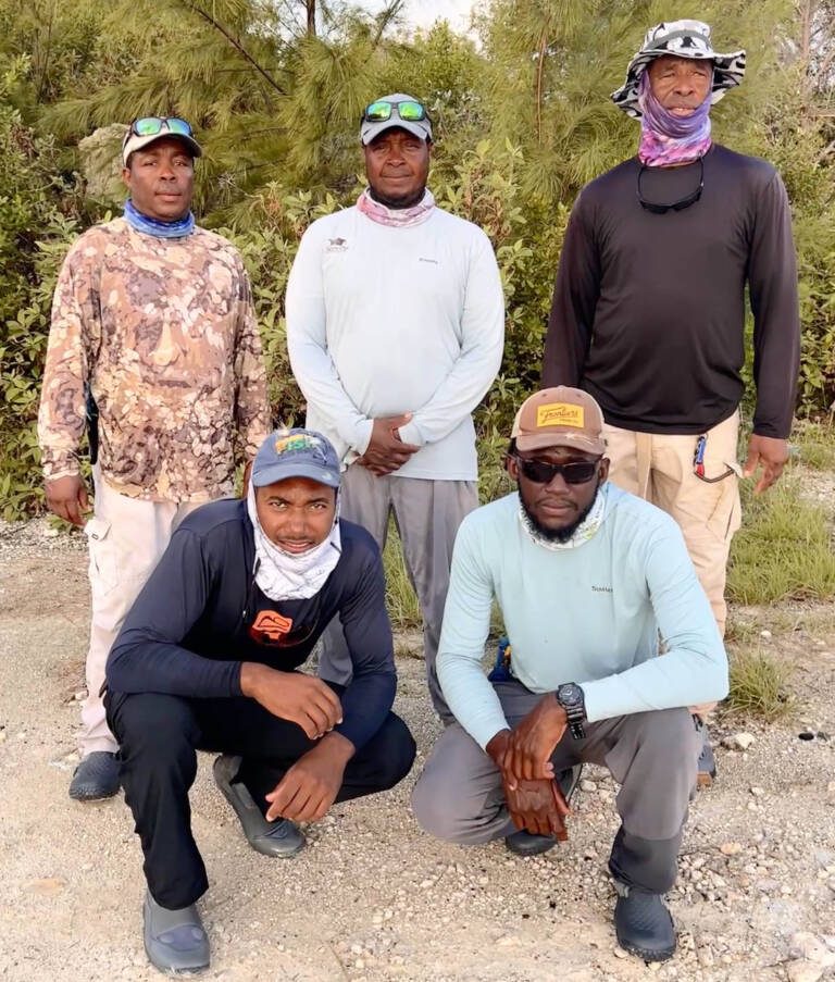 Mars Bay guide team posing together before a day on the flats, South Andros Bahamas.